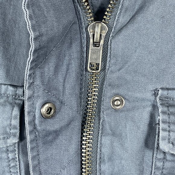 Time And Tru Utility Jacket Field Coat Grey Size S Small Full Zip Mock Neck - Picture 4 of 8